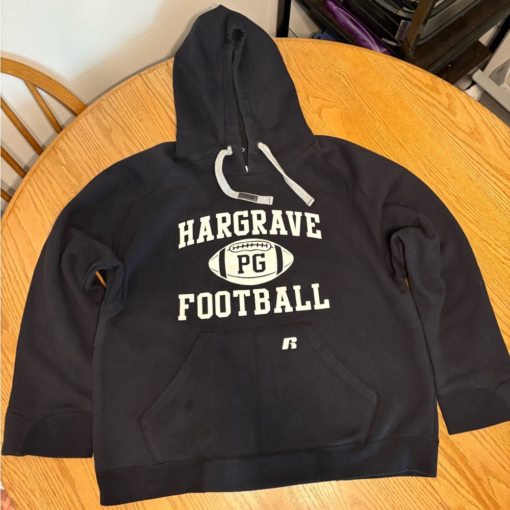 Russell Athletic Black Hoodie Gray Accents Hargrave Military Academy Football